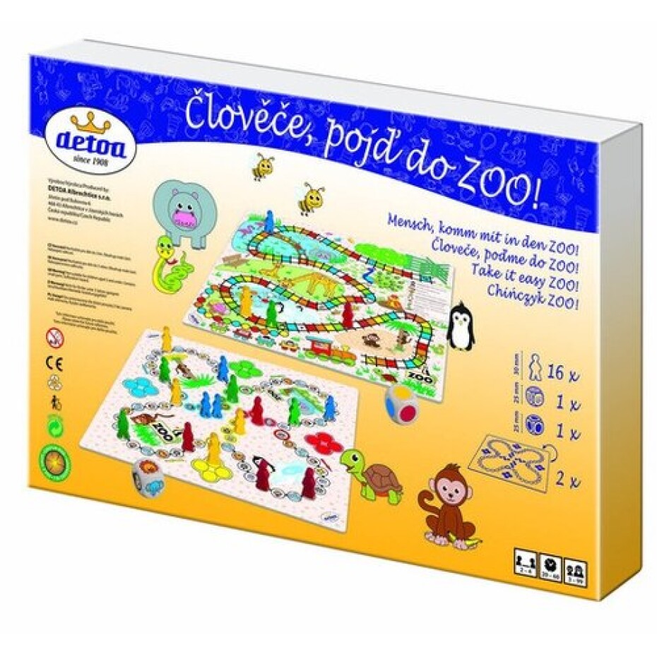 Detoa Společenská hra Člověče, pojď do ZOO!, 33,5 x 23 x 3,5 cm - main (1)