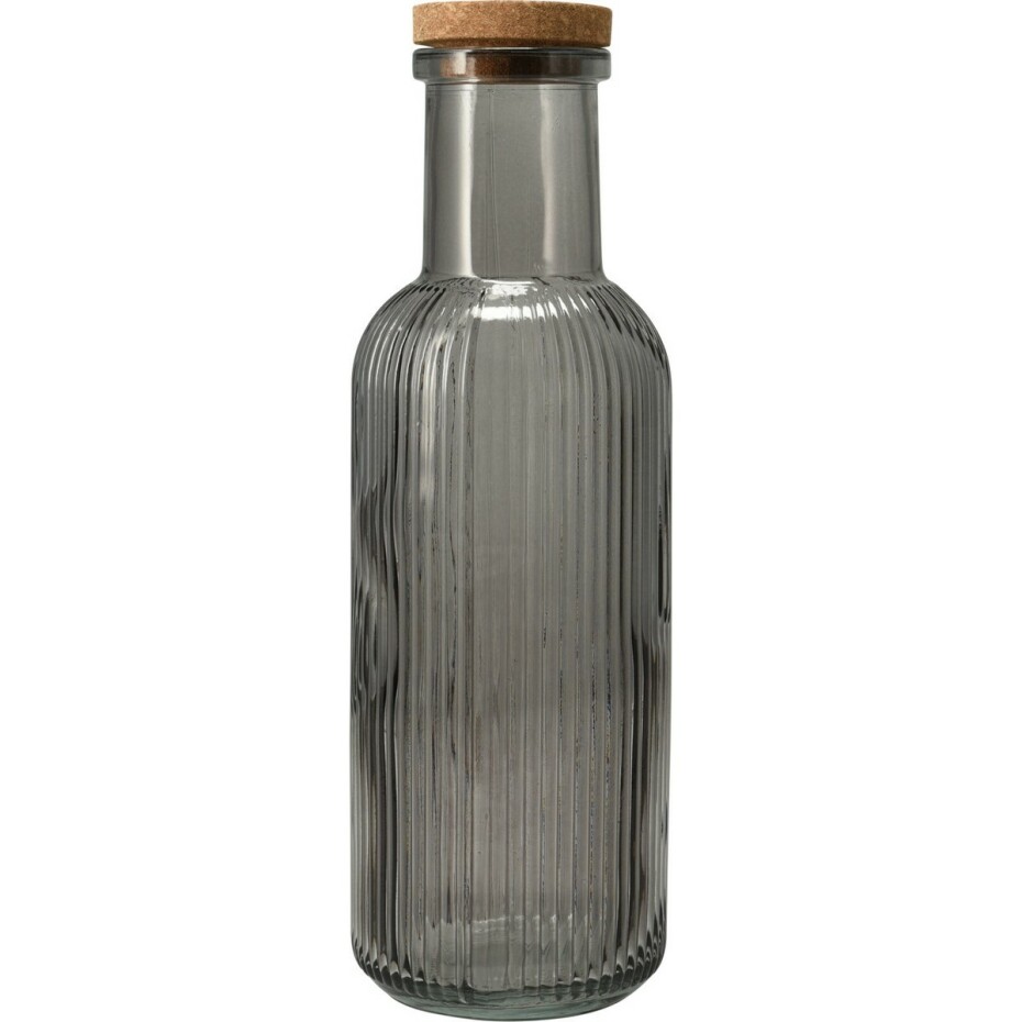 Láhev na pití s korkem, šedá, 1 l - main (0)