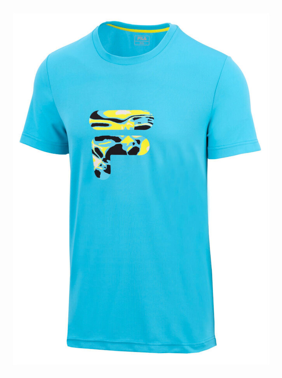 Pánské tričko Fila  T-Shirt Caleb Scuba Blue M - main (0)