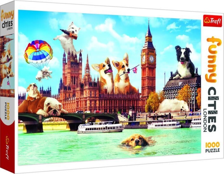 Trefl Puzzle Legrační města - Psi v Londýně / 1000 dílků - main (0)