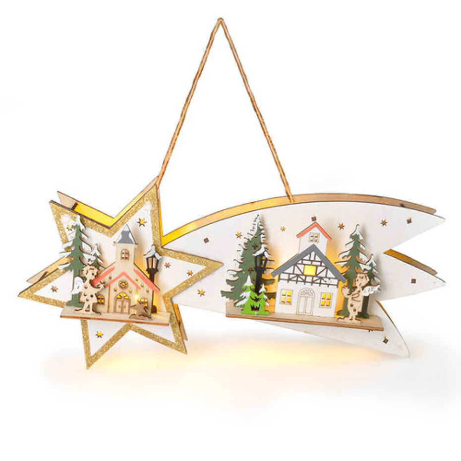 Solight LED vánoční kometa, 10x LED, 30 cm, 2x AA - main (0)