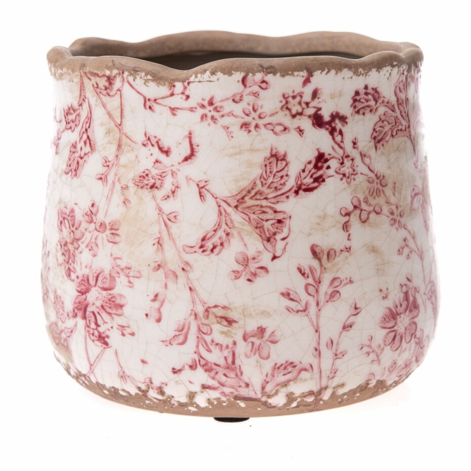 Keramický obal na květináč Vintage flower, 12,5 x 11,5 cm - main (0)