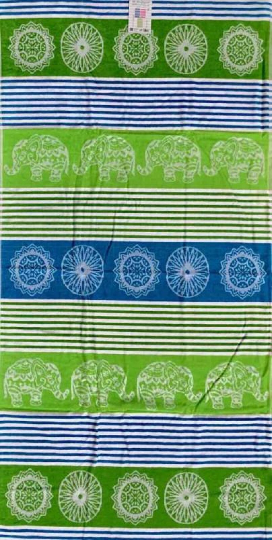 Oboustranná plážová osuška Lovely Home Elephant Mosaic Lime - main (0)