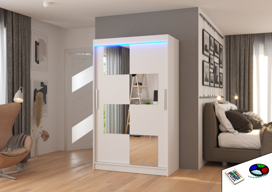 ArtAdrk Šatní skříň LUGANO | 120 cm Barva: Trufla - main (8)