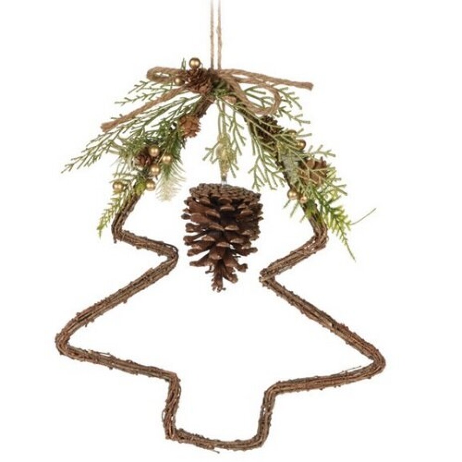 Závěsná vánoční dekorace Woody Tree, 34 x 34 x 7 cm - main (0)