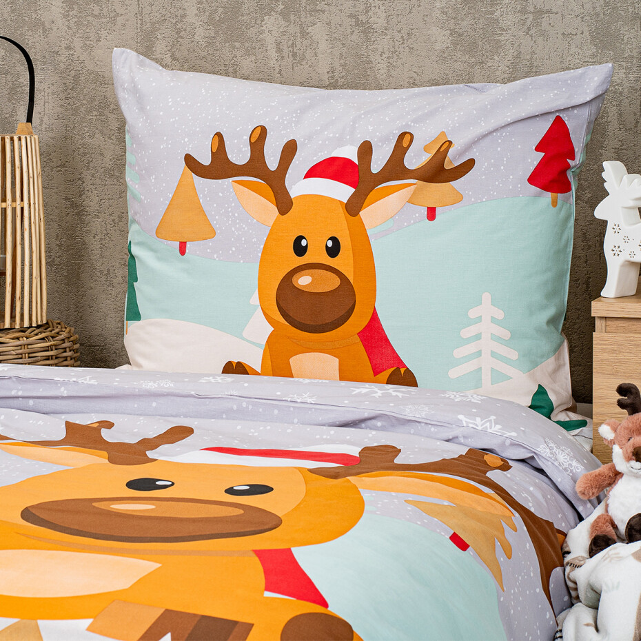 4Home Bavlněné povlečení Christmas reindeer, 140 x 200 cm, 70 x 90 cm - main (2)