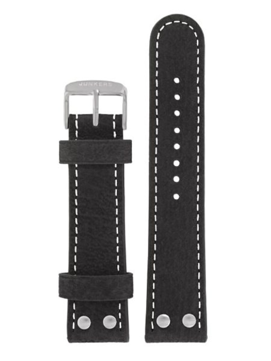 Kožený řemínek Junkers 22mm - černý/dva nýty - main (0)