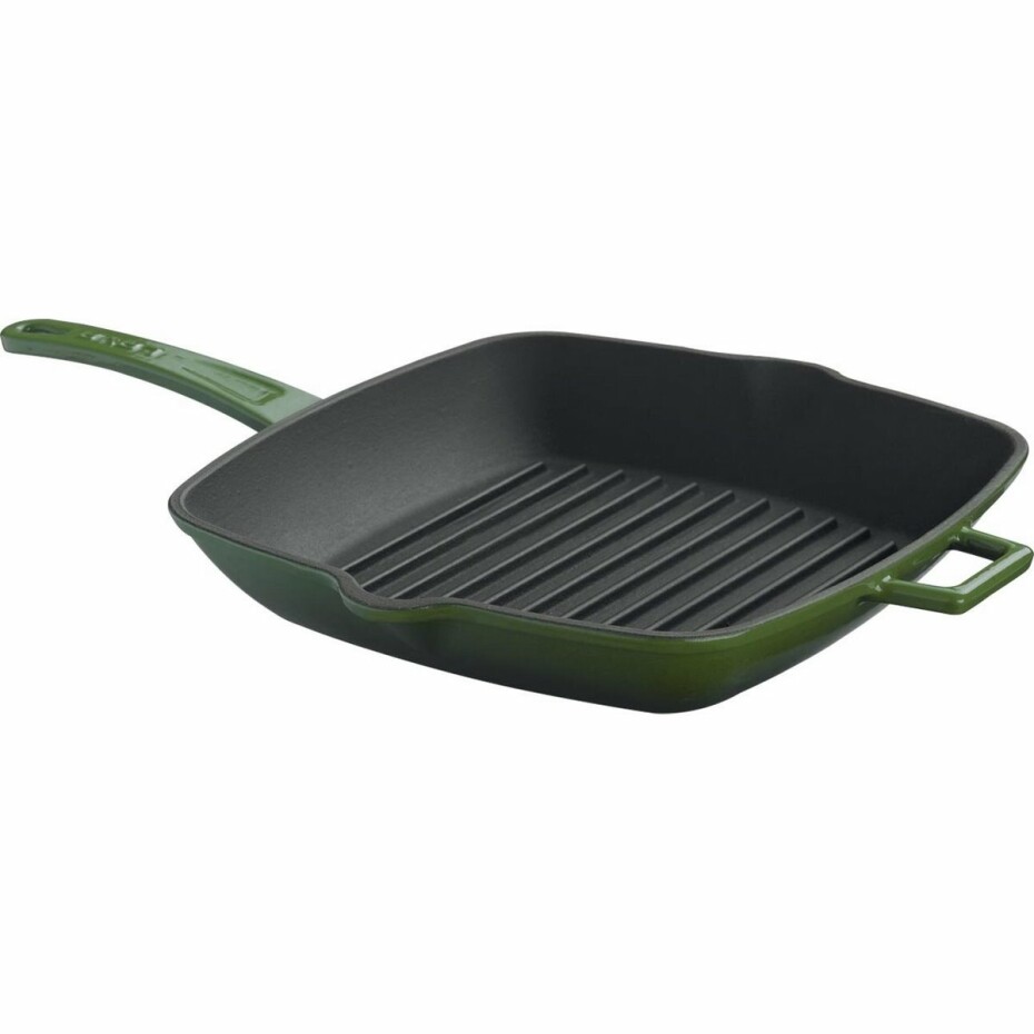 LAVA Metal Grilovací litinová pánev s poklicí zelená, 28 x 28 cm - main (2)