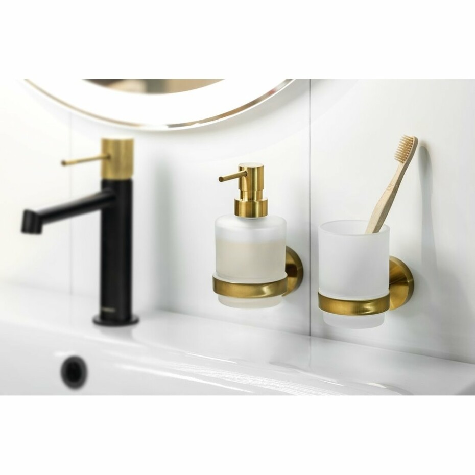 Sapho XR103GB X-Round Gold dávkovač mýdla 200 ml, mléčné sklo/zlatá - main (1)