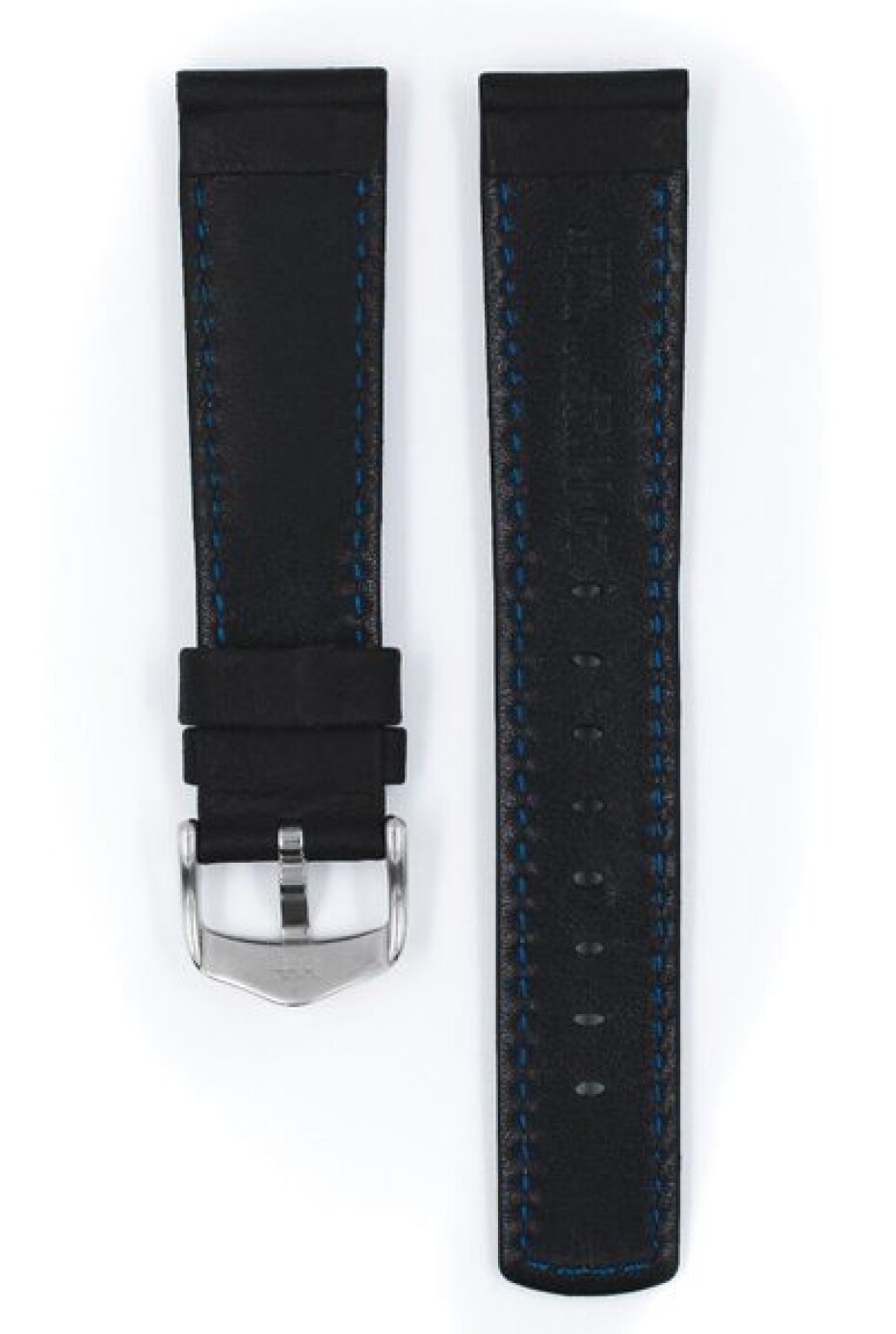 Řemínek Hirsch Mariner - černý - 22 mm - L – Standardní délka (doporučujeme) - 20 mm - Stříbrná - main (2)