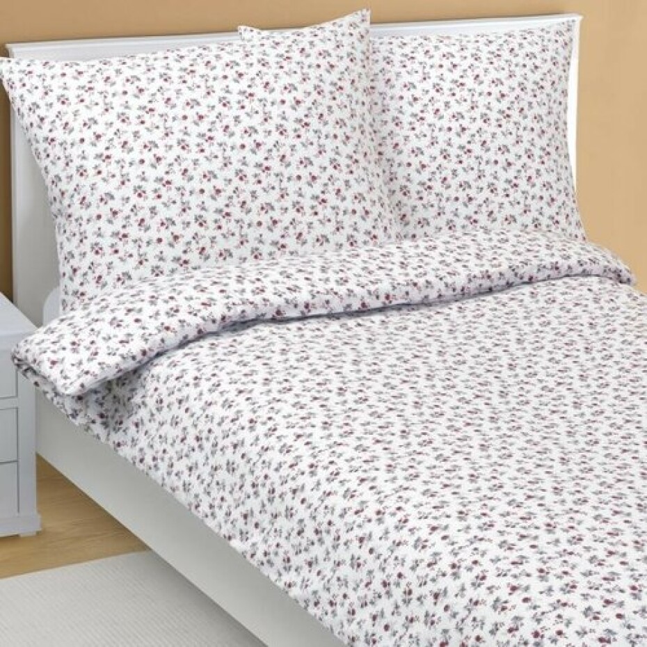 Bellatex Flanelové povlečení Růžička červená, 140 x 220 cm, 70 x 90 cm - main (1)