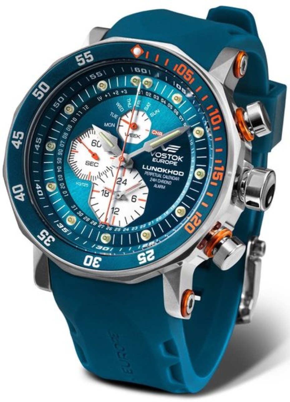 Vostok Europe Lunochod-2 Multifuncional Line YM86-620A636 - Modrý silikonový řemínek - main (1)