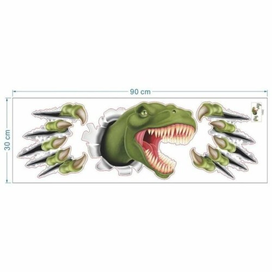 Samolepicí dekorace 3D Dinosaurus, zelená - main (2)