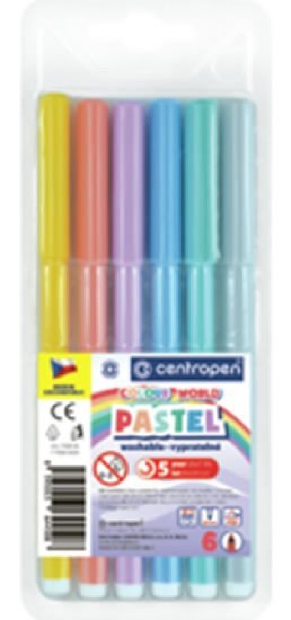 Centropen Fixy COLOUR WORLD 7550 trojboké, sada 6 pastelových barev - main (0)
