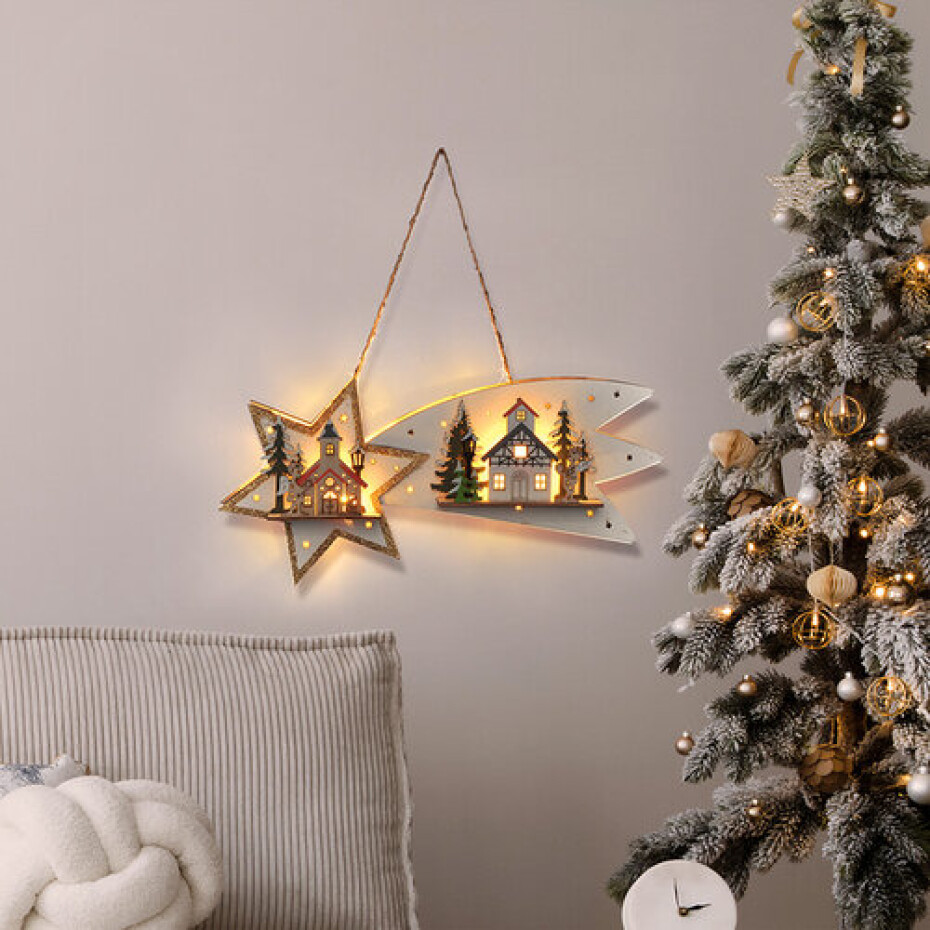 Solight LED vánoční kometa, 10x LED, 30 cm, 2x AA - main (1)