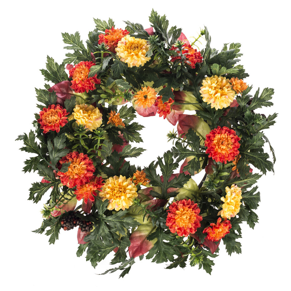 Umělý věnec Chryzantémy, pr. 30 cm - main (0)