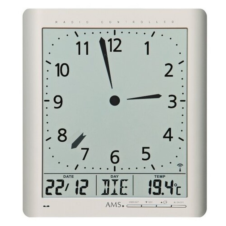 AMS 5898 digitální nástěnné i stolní hodiny, 21 x 24 cm - main (0)