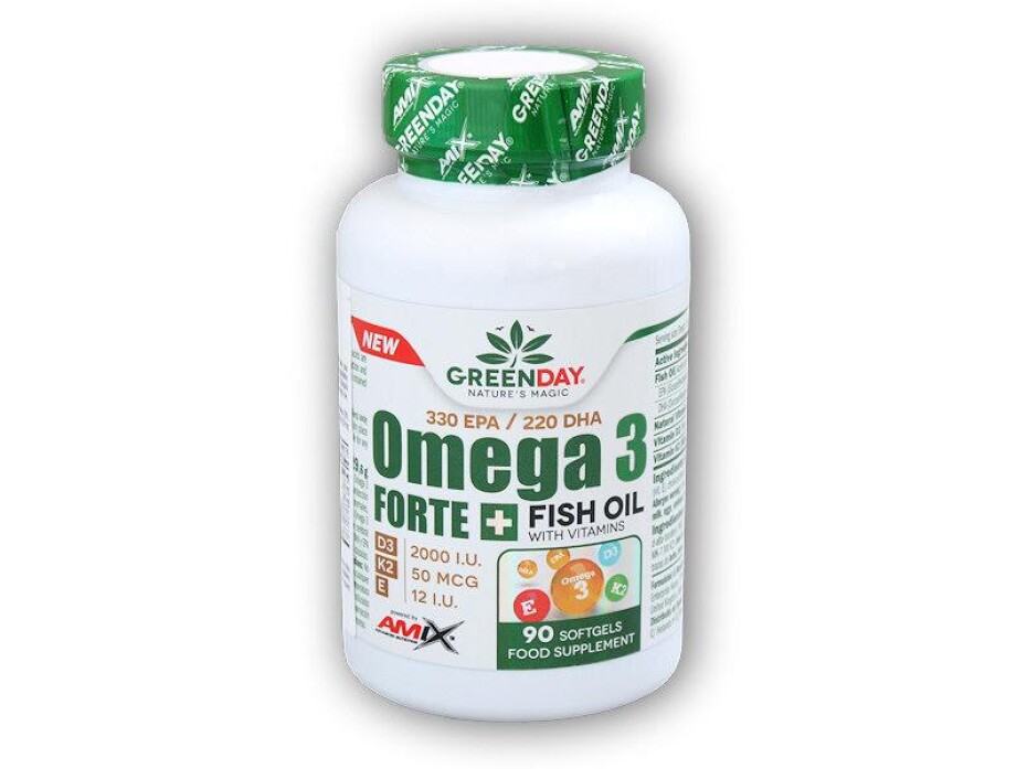 Amix GreenDay Omega3 Forte 330/220 + D3, K2, Vitamin E 90 Vcps - main (0)