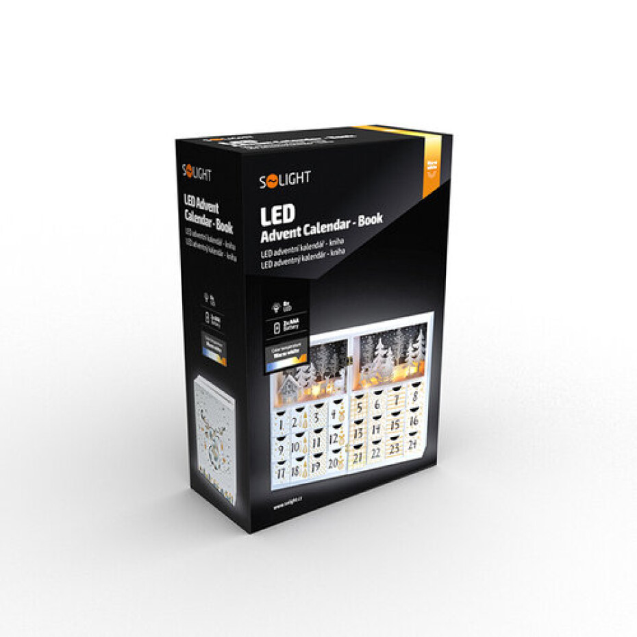 Solight LED adventní kalendář - kniha, 8x LED, 40x30cm, 2x AAA - main (8)