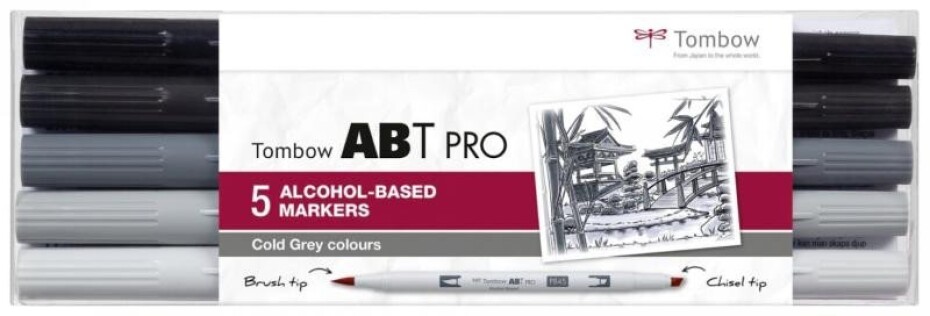 Tombow Oboustranný lihový fix ABT PRO - Cold Gray colors 5 ks - main (0)