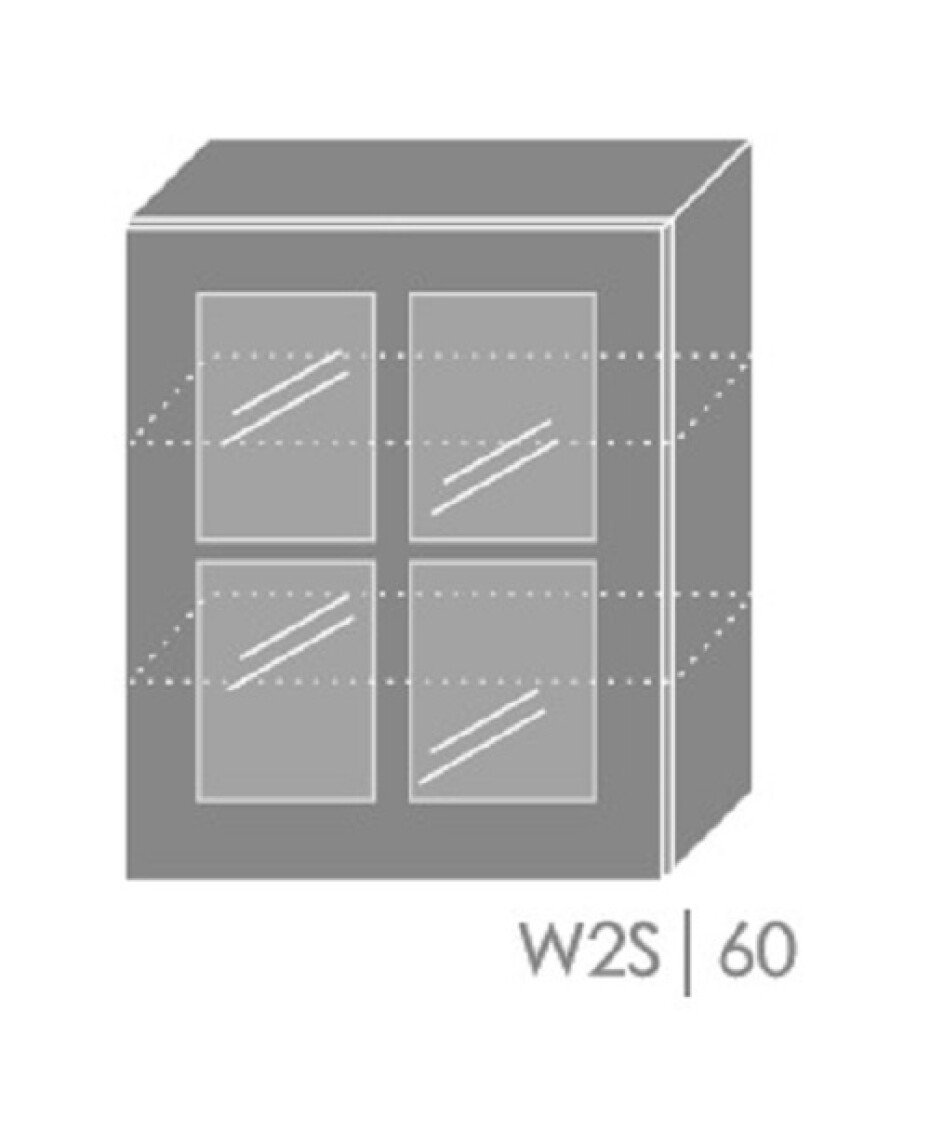 ArtExt Kuchyňská skříňka horní, W2S / 60 Forli Barva korpusu: Lava - main (2)
