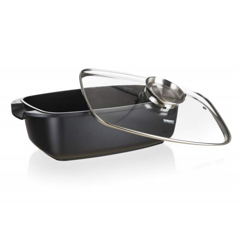 BANQUET Pekáč s nepřilnavým povrchem ADVANTAGE 40 x 22 x 16,5 cm 5,7 l s poklicí s aroma knobem - main (1)