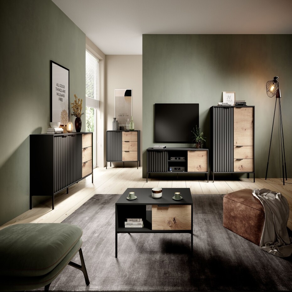 ArtLas RTV stolek MARION 153 2D | černá - main (2)