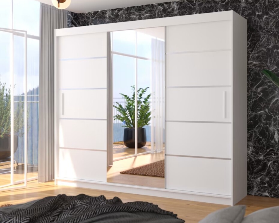 ArtAdrk Šatní skříň SALTO | bílá 250 cm - main (2)