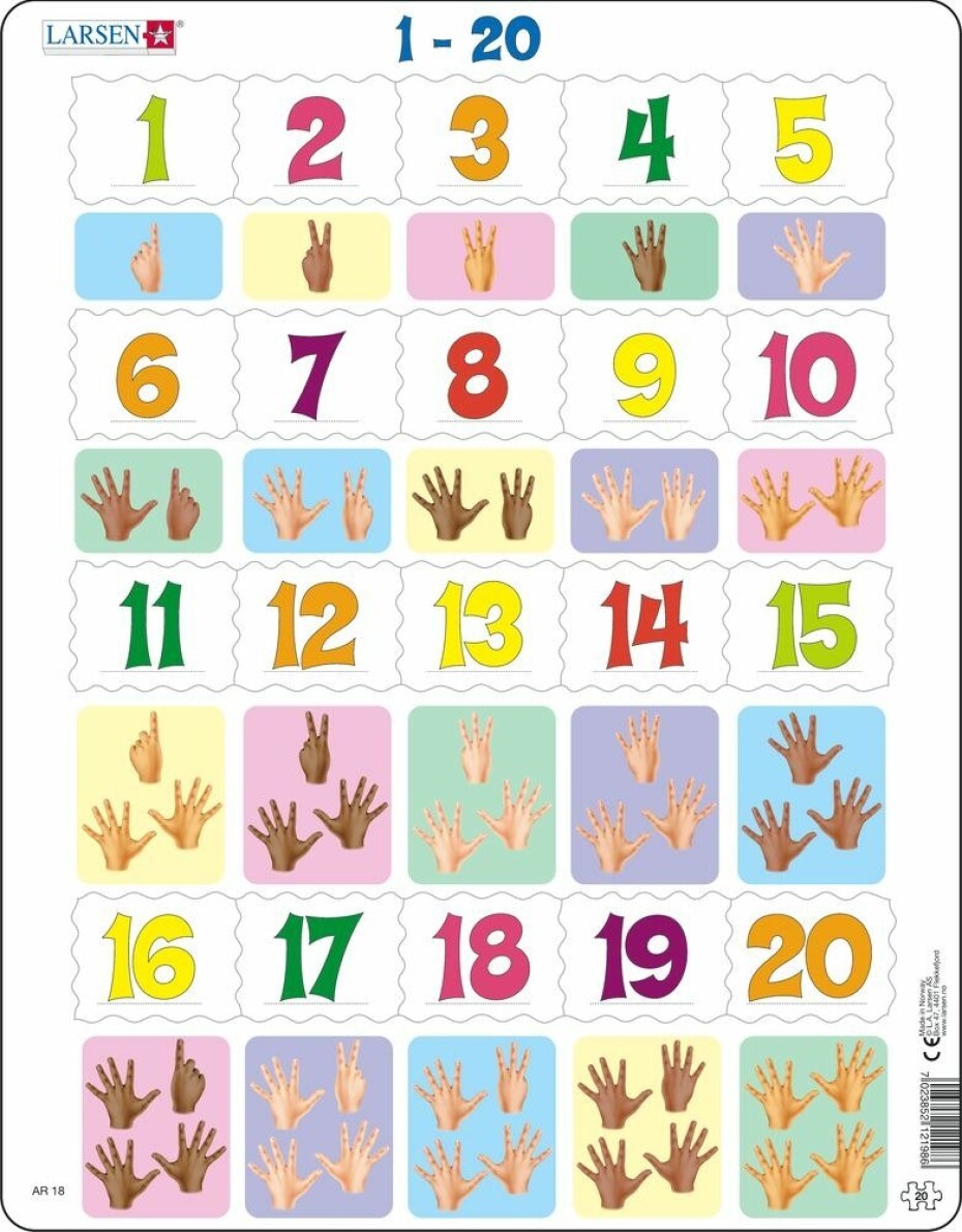 Puzzle MAXI - Prsty na ruce od 1 - 20/20 dílků - Larsen - main (0)
