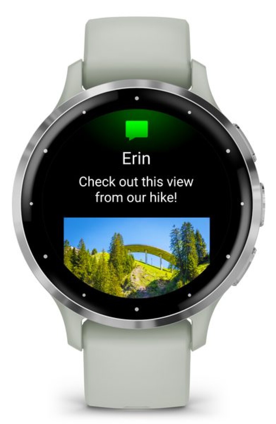 Garmin Venu® 3S Silver/Sage grey, Silicone band 010-02785-01 - main (2)