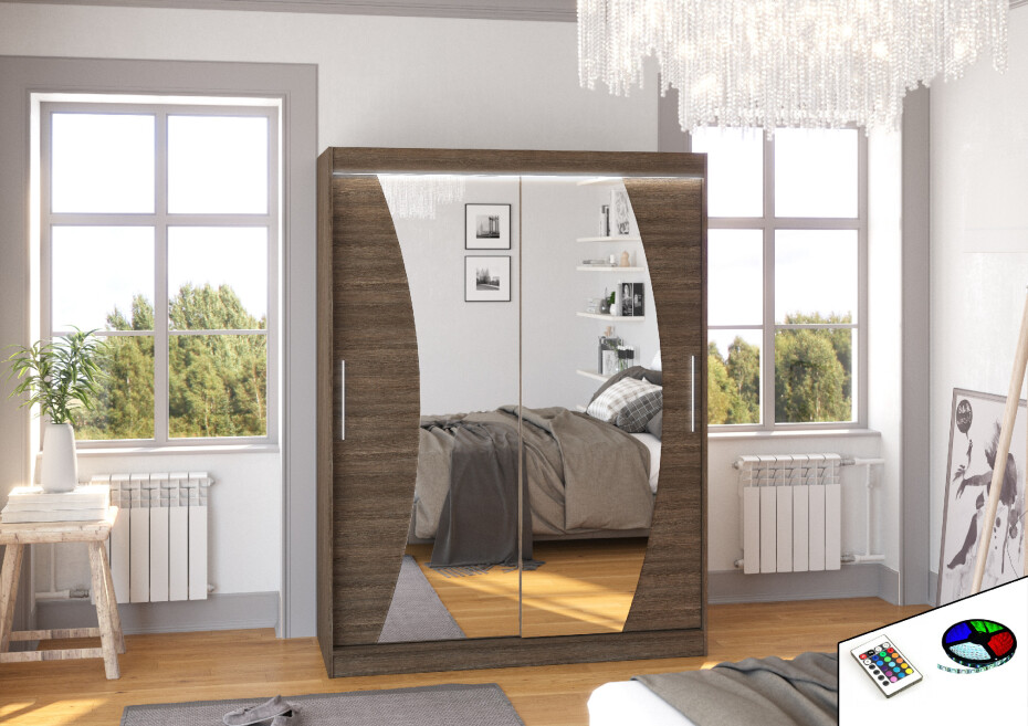 ArtAdrk Šatní skříň MODESTO | 150 cm Barva: Čokoládová - main (8)