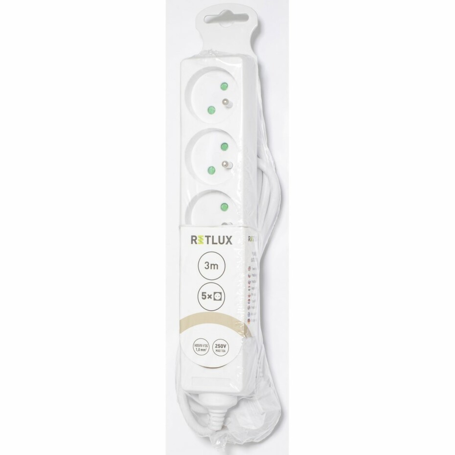 Retlux RPC 13 Prodlužovací kabel, 5 zásuvek, 3 m - main (1)