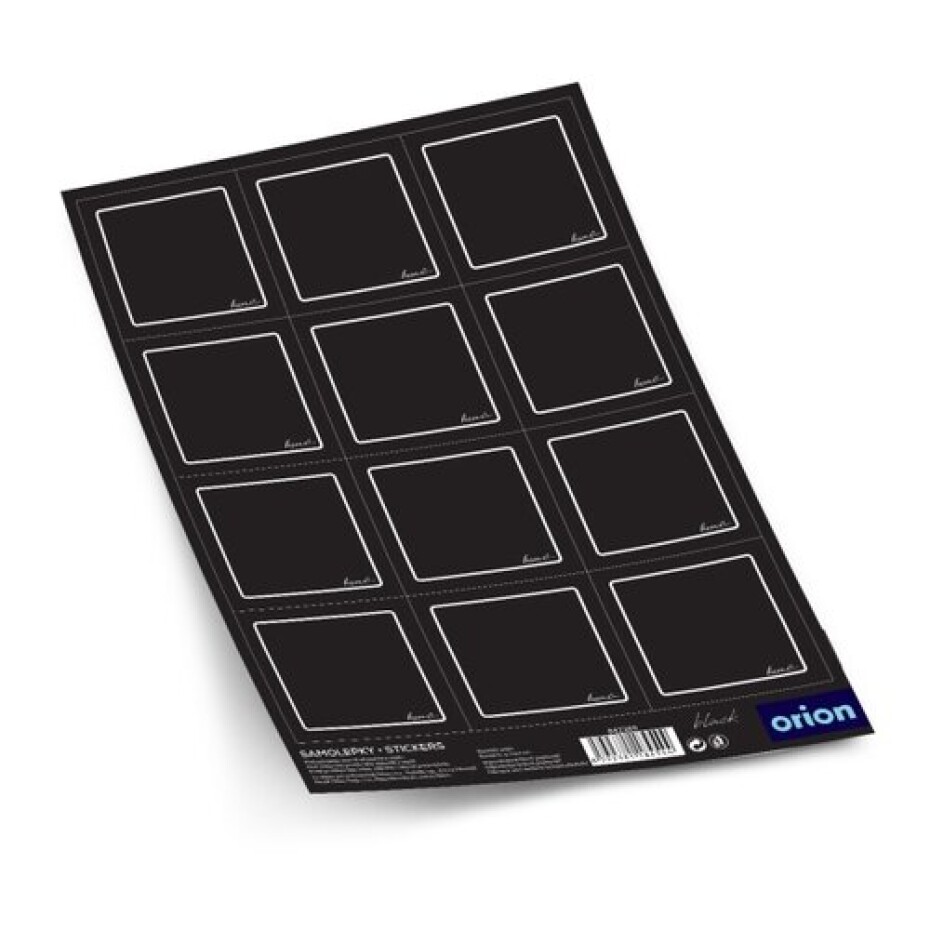Orion Samolepky na dózy BLACK čtverec černá 2 x 12 ks - main (0)