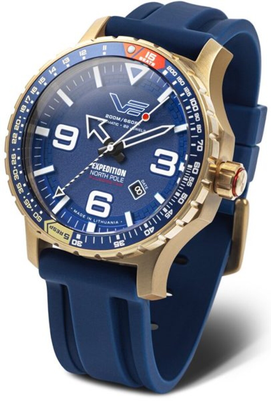 Vostok Europe Expedition North Pole Pulsometer Automatic Line YN55-597B730S - Modrý silikonový řemínek - main (1)