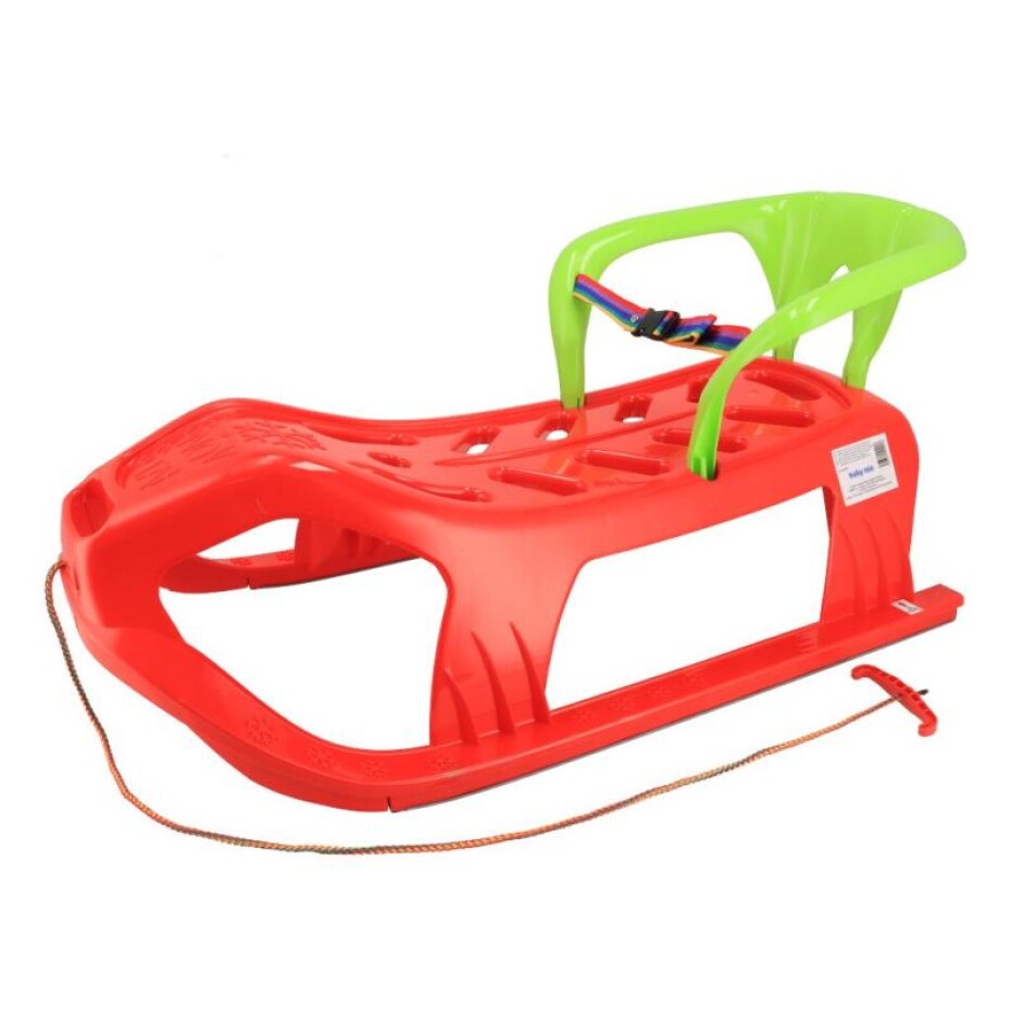 BABY MIX Plastové sáňky s opěradlem SNOW STAR červené - main (0)