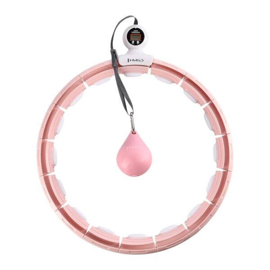 HMS Masážní hula hoop HHM15 se závažím, magnety a počítadlem růžová - main (0)
