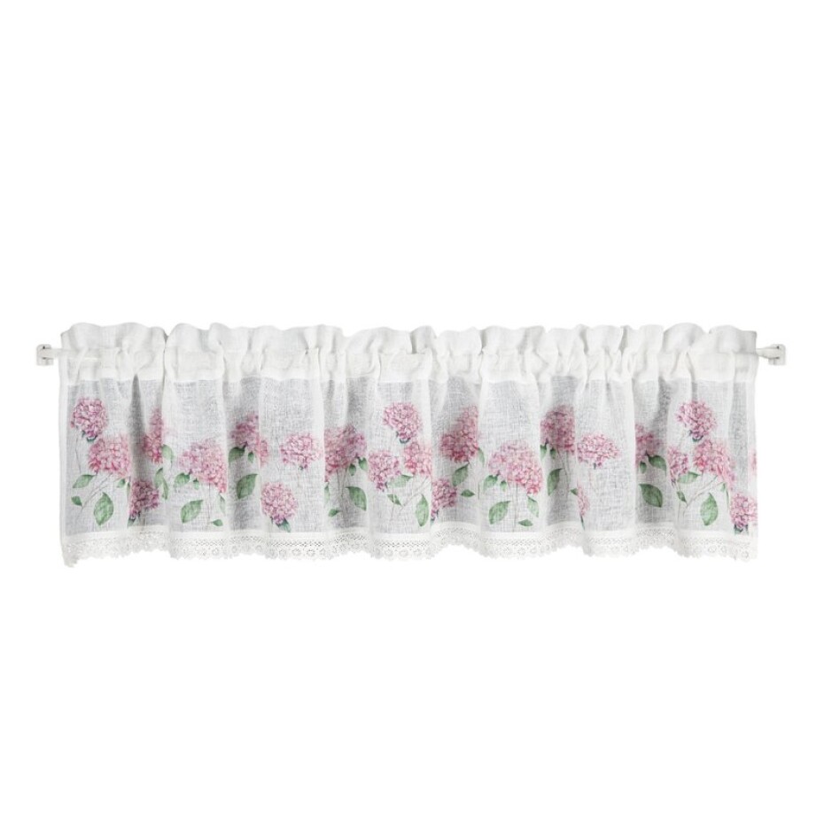 ArtFir Krátká záclona MONA P | bílá/růžová 150 x 30 cm - main (1)