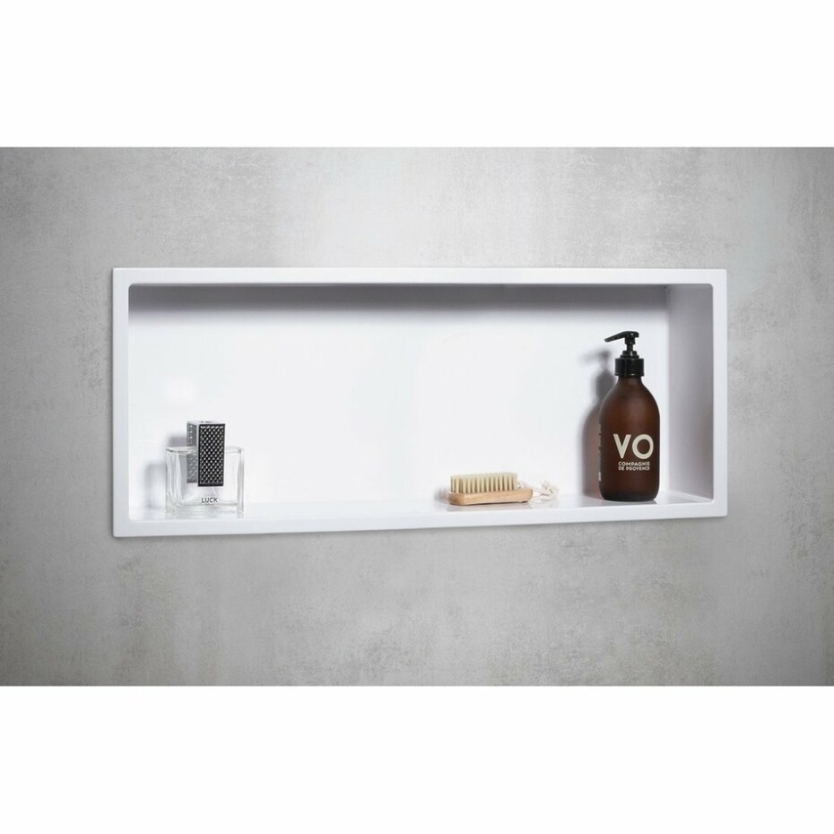POLYSAN 1301-82 Inserta zapuštěná police do obkladu, 81 x 27  cm, litý mramor, bílá - main (0)