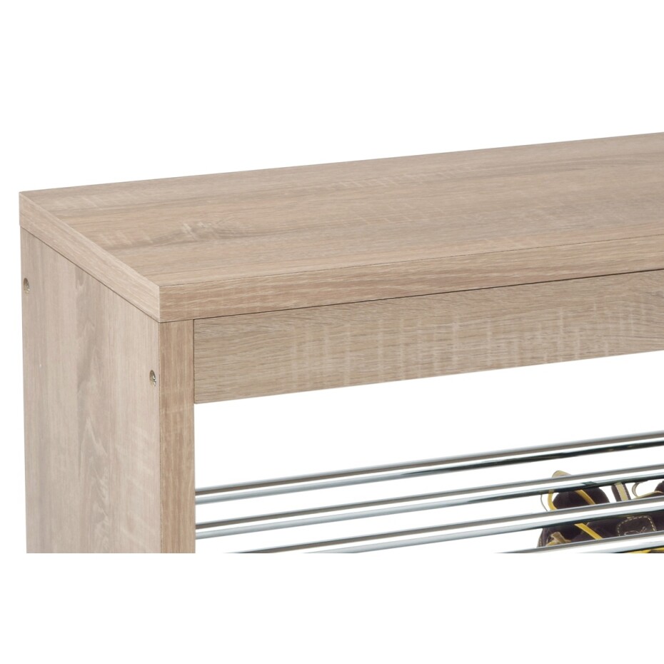 Botník s deskou 2 patra, přírodní, 80 x 30 x 47 cm - main (1)