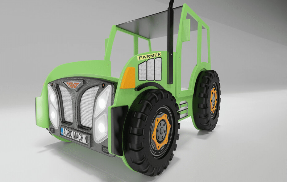 Artplast Dětská postel TRAKTOR | zelený 90 x 190 cm - main (2)