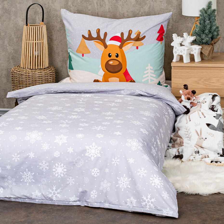 4Home Bavlněné povlečení Christmas reindeer, 140 x 200 cm, 70 x 90 cm - main (1)