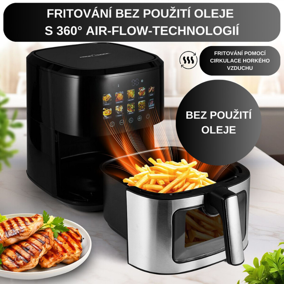 ProfiCook FR 1286 H horkovzdušná fritéza s grafickým displejem a dotykovým senzorem, 6,5 l - main (6)