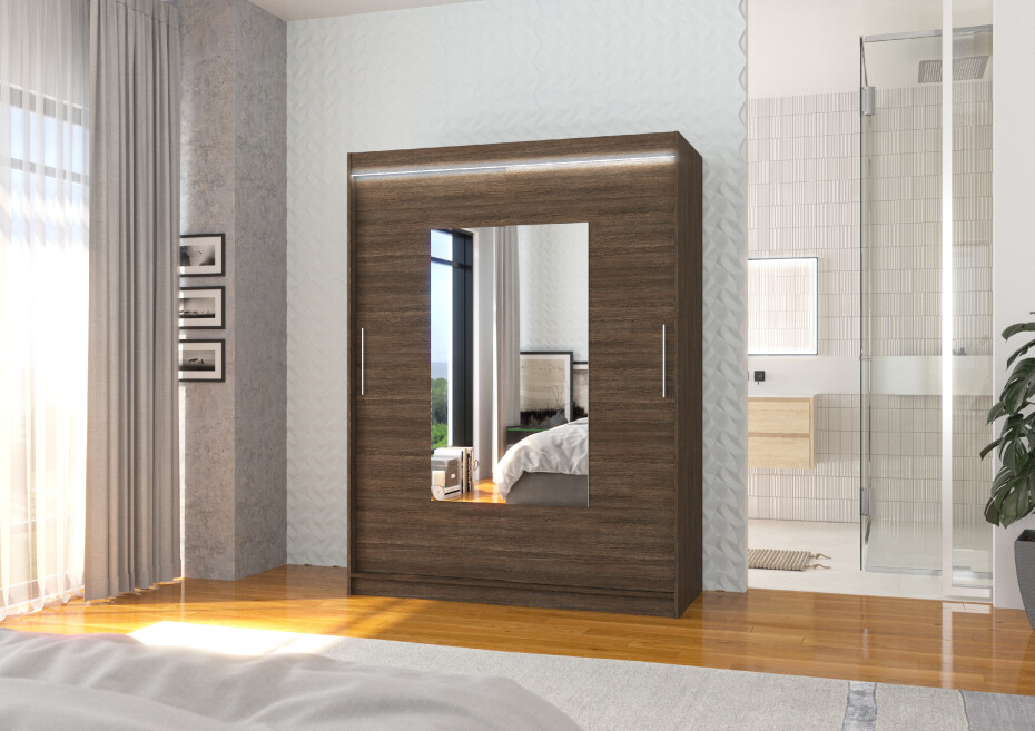 ArtAdrk Šatní skříň DORRIGO | 150 cm Skříň: Dor02 / čokoládová - main (7)