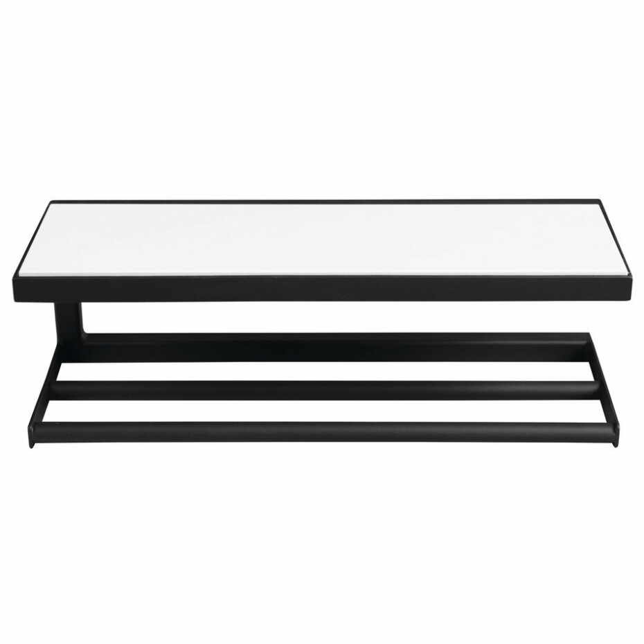 SAPHO Ska401 Ska nástěnná police 45 x 14 x 16 cm, černá mat s bílou MDF deskou  - main (0)