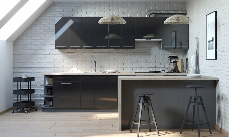 ArtExt Kuchyňská skříňka horní PLATINIUM | W8B 90 Aventos Barva korpusu: Grey - main (5)