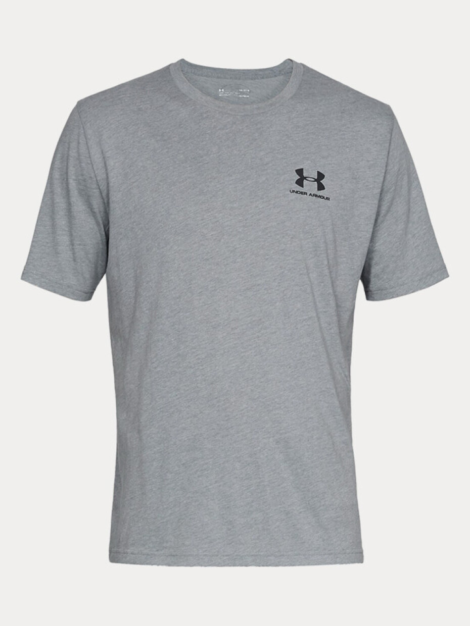 Pánské tričko s krátkým rukávem UA sportstyle Left Chest Steel Light Heather 1326799-036 - main (4)