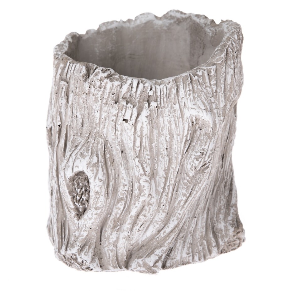 Betonový květináč dekor Kůra stromu, šedá, 12 x 13,5 cm - main (0)