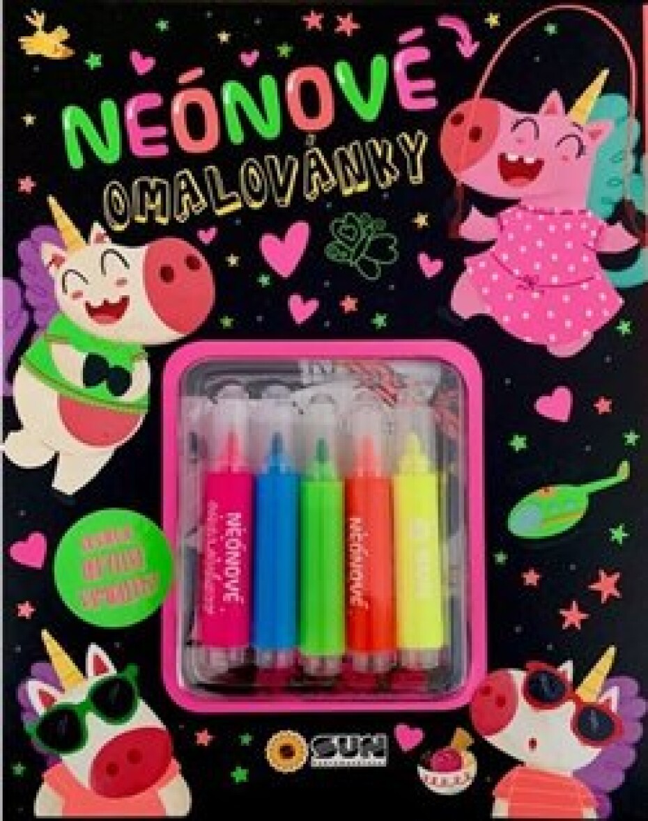 Neonové omalovánky se třpytivými samolepkami a fixami - main (0)