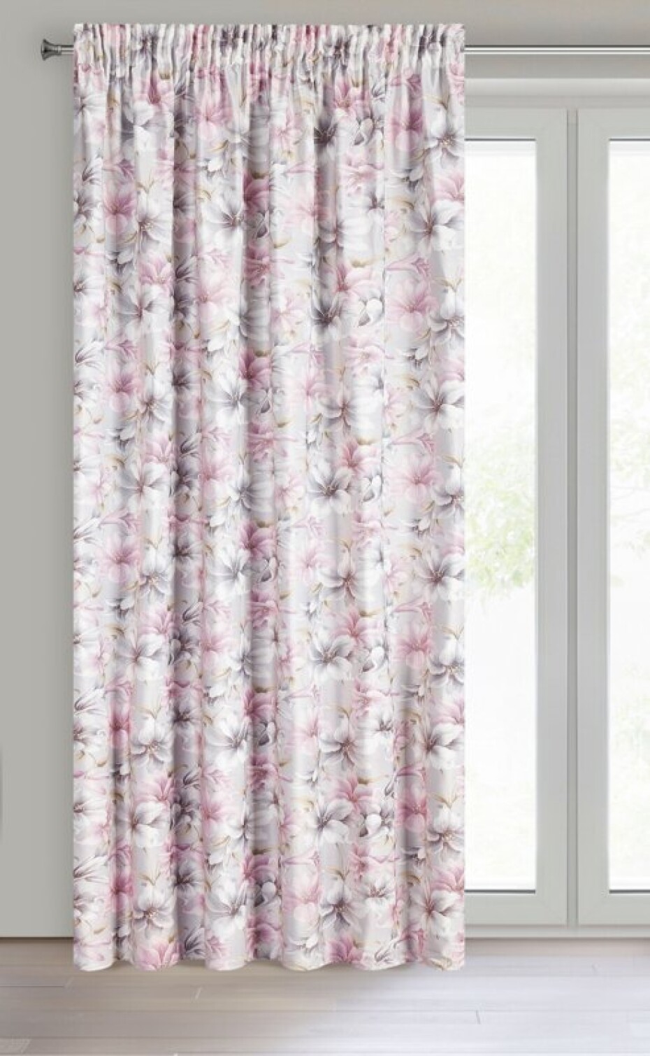 ArtFir Závěs LARYSA P | růžová/květy 140 x 270 cm - main (1)