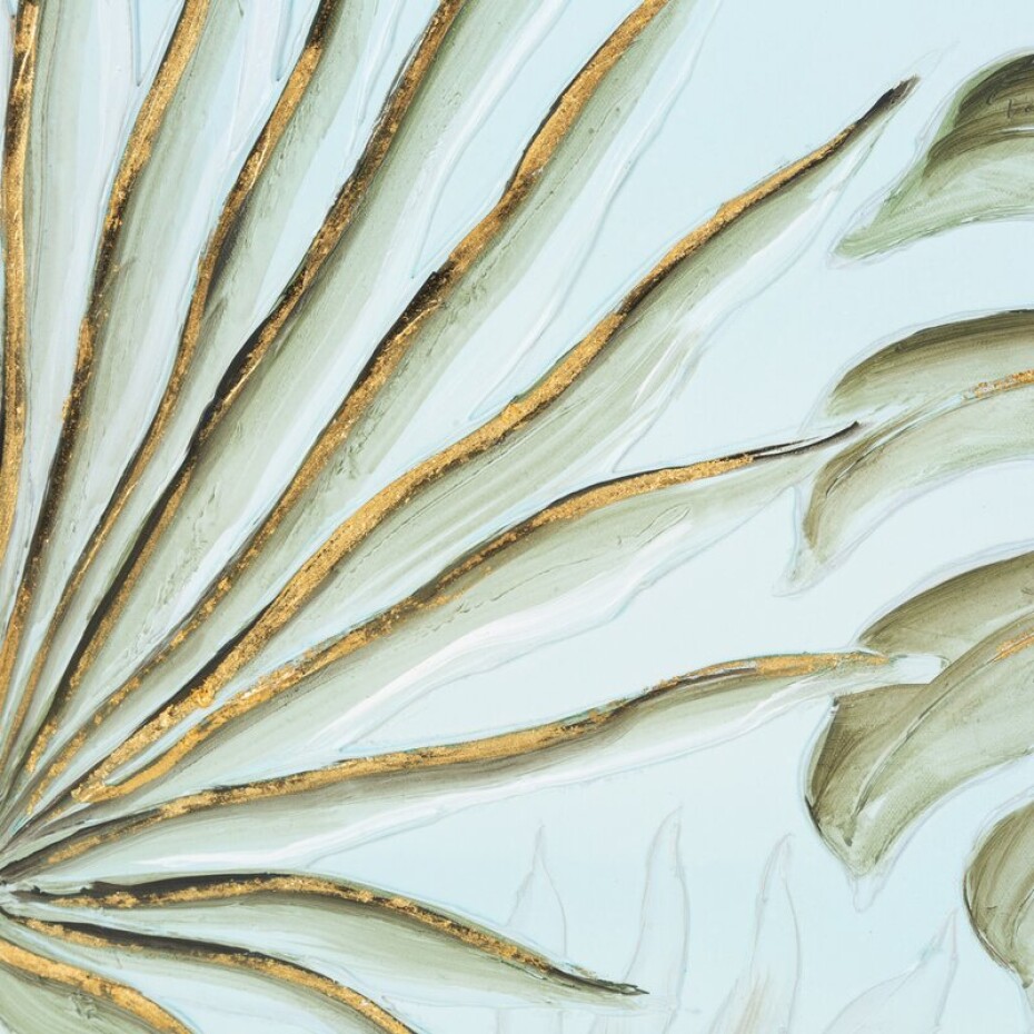 ArtFir Obraz LISTY 446B | světle zelená 60 x 60 cm - main (1)
